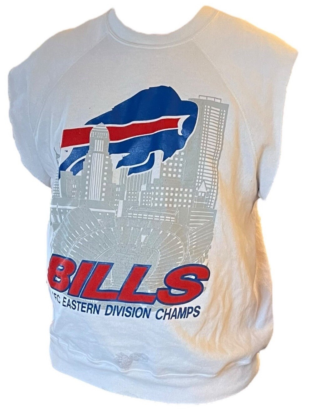 VTG 90s NFL Buffalo Bills AFC Eastern Division Champs Cutoff Sweatshirt Mens L